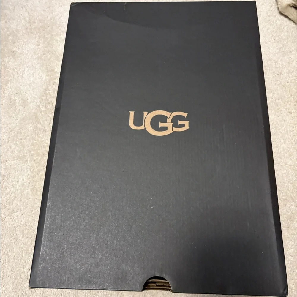 UGG Black Leather Seton Lace-Up Boots 12